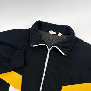 Vintage USA Olympics Track Jacket Mens Medium Black Yellow Colorblock Full‎ Zip